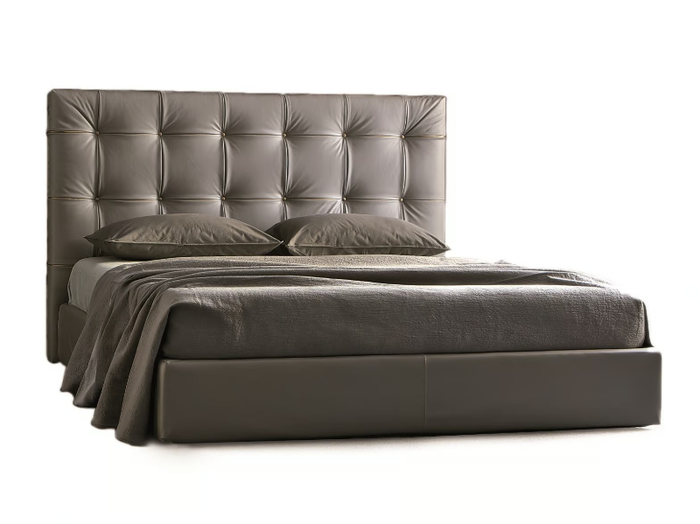 CAMARGUE - Leather bed with upholstered headboard _ ESTEL GROUP